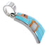 Sterling Silver And Multicolor Inlay Southwest Pendant VX64486